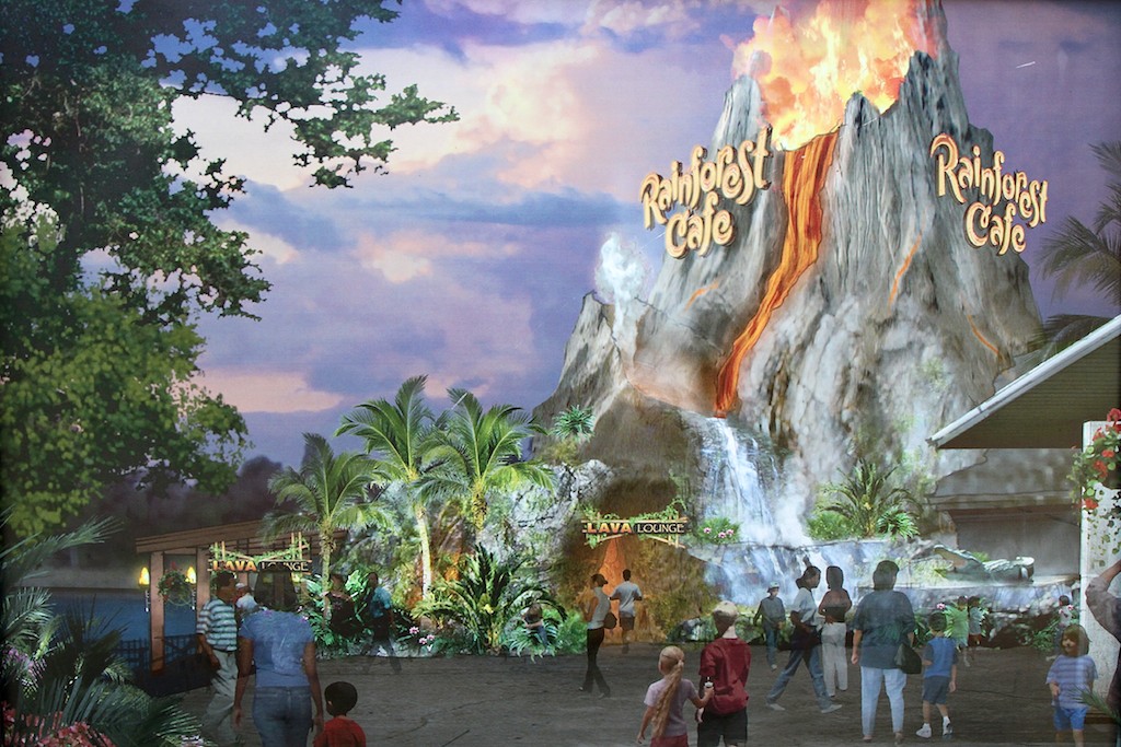What is the Rainforest Cafe volcano?